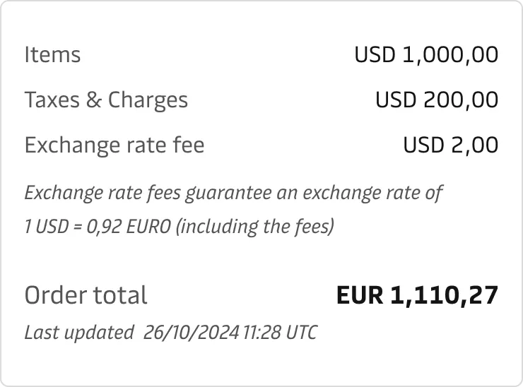 It is important to keeping the currency conversion information transparent for the viewer.