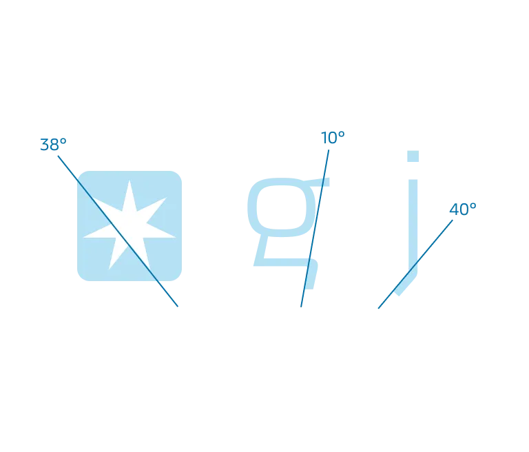 Angles from the Maersk star and our Maersk typeface.