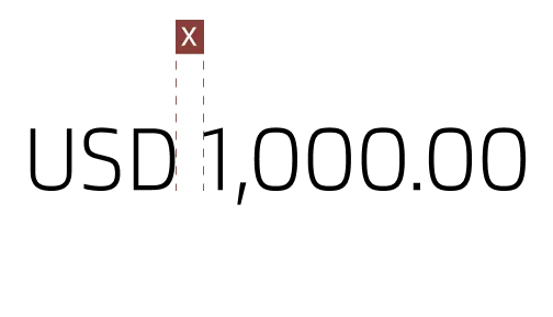 Always add space between the currency code and amount.