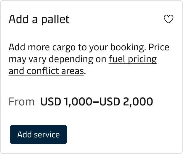 Price range with max and min values.