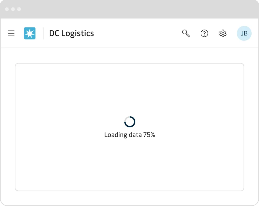 Ring progress indicator showing the loading progress of a widget’s data where it is replaced by the data after completion.